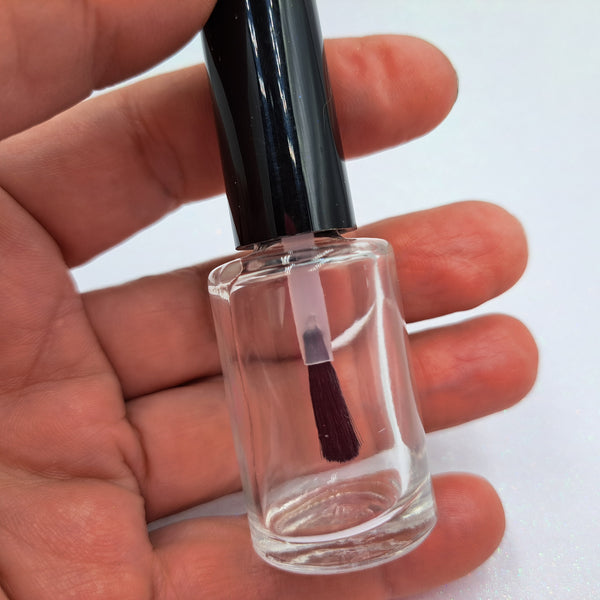 10 Nail Polish Round Shape Bottles 9.5ml (Fan Brush)