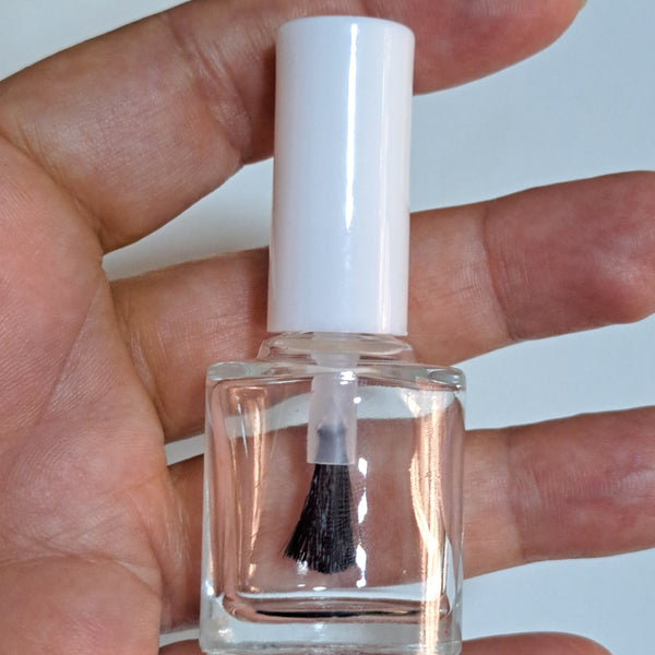 10 Nail Polish Oval Shape Bottles 8.5 ml (Fan Brush)