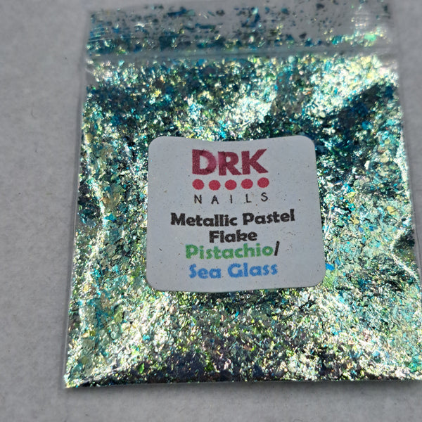 Metallic Pastel Flake Pistachio Sea Glass #0874 (0.5g)