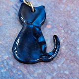 Cat Earrings Dark Blue