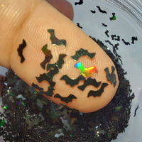 Glitter Black Holo Bats #0175 (2gr)