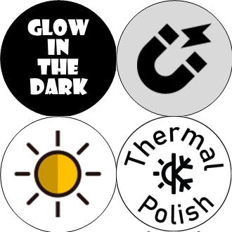 Set of Label for Solar/Thermal/Magnetic/Glow in the Dark/Reflective Polishes - 50 pieces of each effect