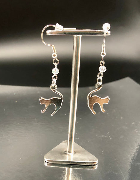 Cat Earrings Silver