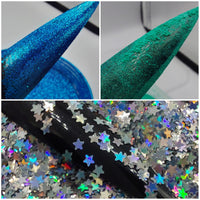 DRK Nails DIY Artisan Nail Polish Chunky Iridescent Flake and Aurora Ultra Bright 2.0 Edition