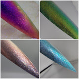 DRK Nails DIY Artisan Nail Polish Chunky Iridescent Flake and Aurora Ultra Bright 2.0 Edition